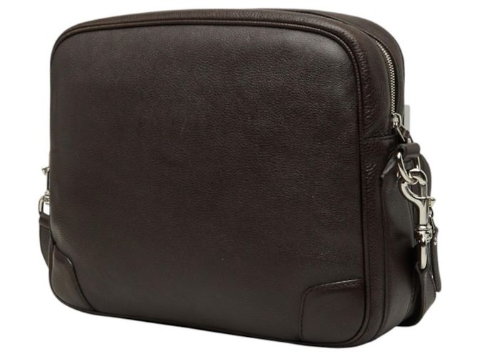 Borsa a tracolla Gucci in pelle marrone scuro - vista 2