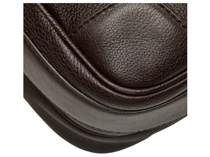 Borsa a tracolla Gucci in pelle marrone scuro - vista 7