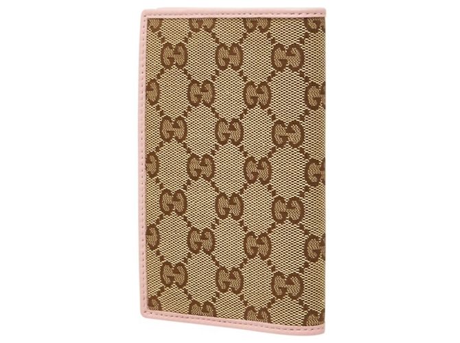 Gucci Papagallo GG Canvas Passport Case Pink Beige - view 2