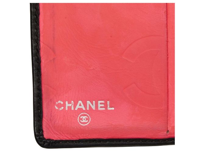 Cartera Chanel Cambon Line Coco Mark Clasp Negro Rosa - vista 10