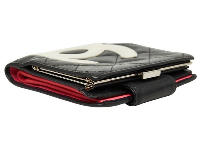 Cartera Chanel Cambon Line Coco Mark Clasp Negro Rosa - vista 4