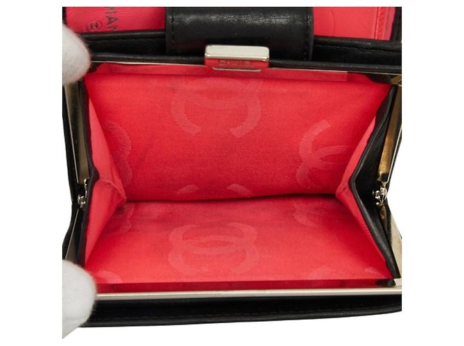 Cartera Chanel Cambon Line Coco Mark Clasp Negro Rosa - vista 9