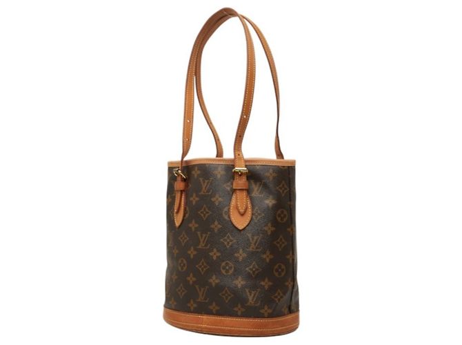 Borsa Tote Louis Vuitton Monogram Petite Bucket PM Marrone - vista 2