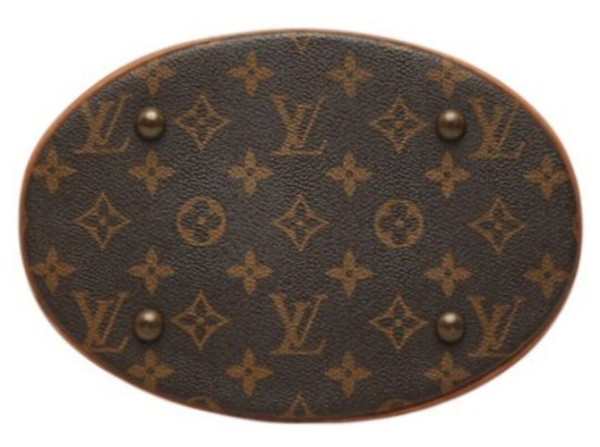Borsa Tote Louis Vuitton Monogram Petite Bucket PM Marrone - vista 3