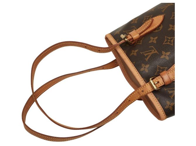 Borsa Tote Louis Vuitton Monogram Petite Bucket PM Marrone - vista 8