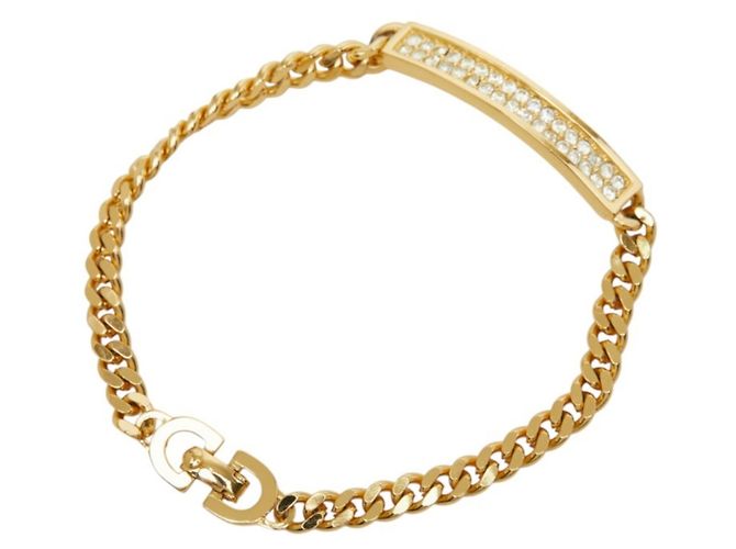 Bracelet à breloques plaqué or Christian Dior Doré - vue 2