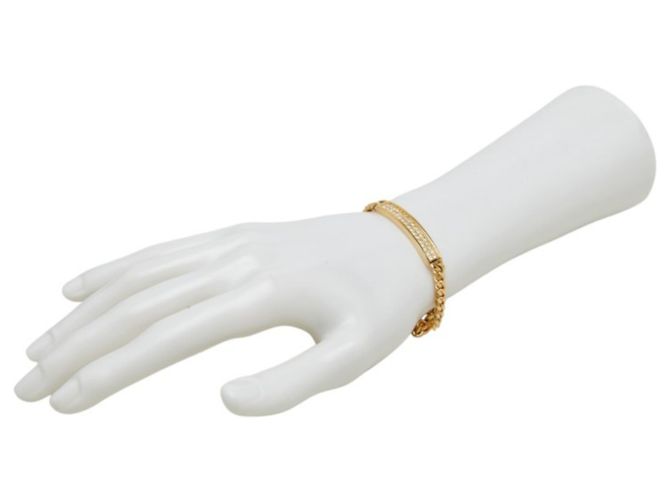 Bracelet à breloques plaqué or Christian Dior Doré - vue 6