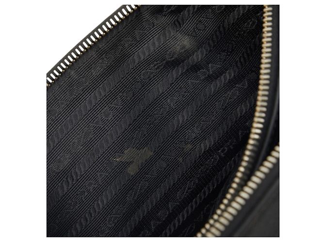 Saffiano Borsa Prada Triangle Logo Plate BN1801 Nero - vista 13