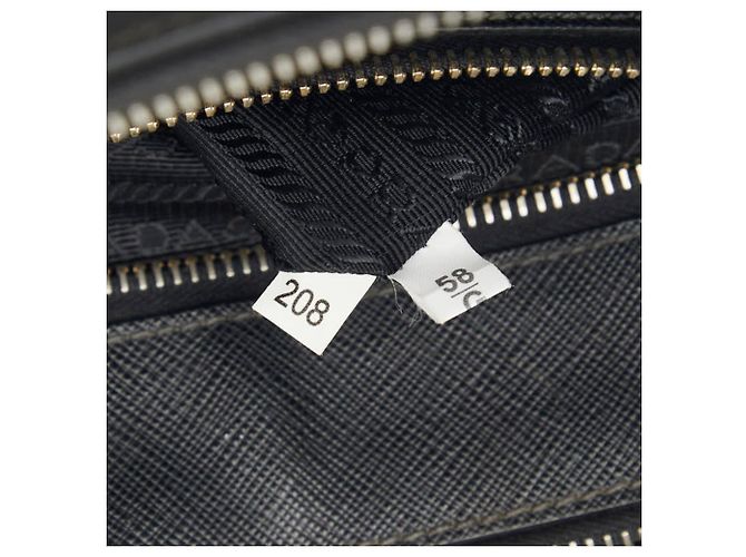 Saffiano Borsa Prada Triangle Logo Plate BN1801 Nero - vista 14