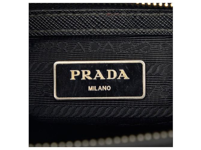 Saffiano Borsa Prada Triangle Logo Plate BN1801 Nero - vista 15