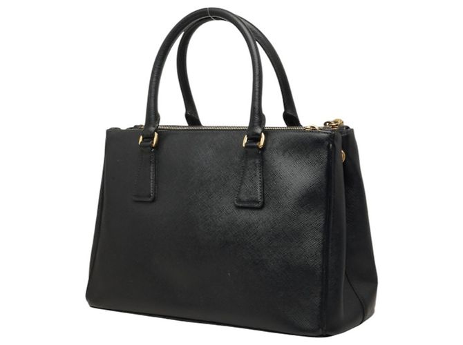 Saffiano Borsa Prada Triangle Logo Plate BN1801 Nero - vista 2