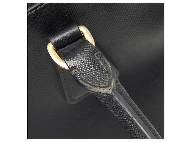 Saffiano Borsa Prada Triangle Logo Plate BN1801 Nero - vista 8