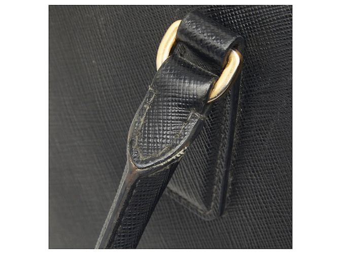 Saffiano Borsa Prada Triangle Logo Plate BN1801 Nero - vista 9