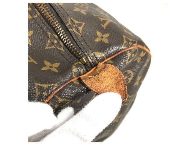 Borsa Louis Vuitton Monogram Keepall 55 Marrone - vista 11