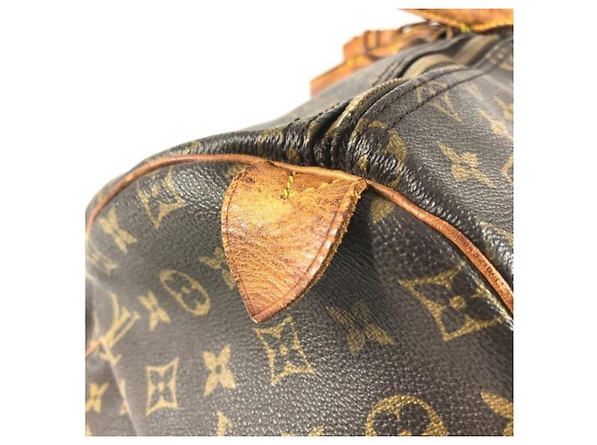 Borsa Louis Vuitton Monogram Keepall 55 Marrone - vista 12