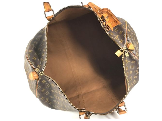 Borsa Louis Vuitton Monogram Keepall 55 Marrone - vista 13