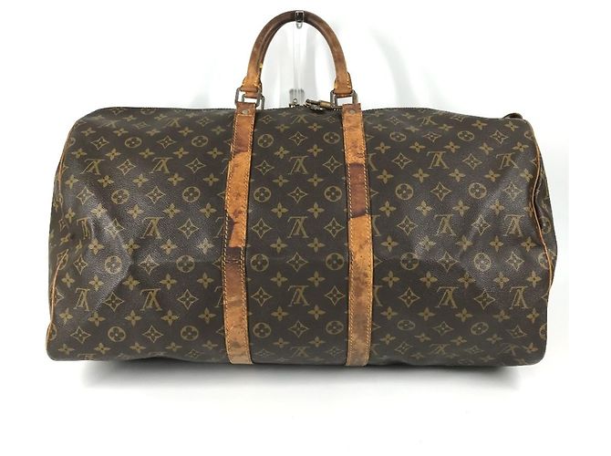 Borsa Louis Vuitton Monogram Keepall 55 Marrone - vista 2