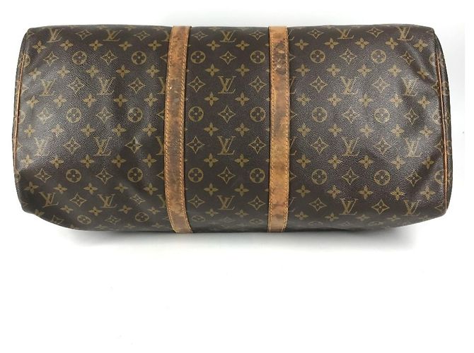 Borsa Louis Vuitton Monogram Keepall 55 Marrone - vista 5