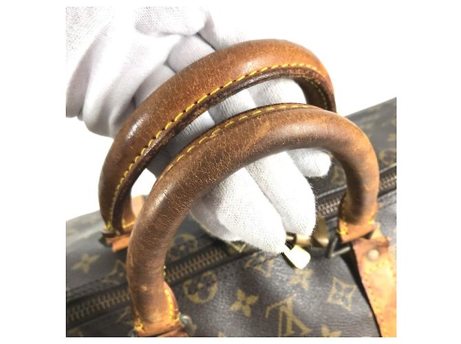 Borsa Louis Vuitton Monogram Keepall 55 Marrone - vista 8