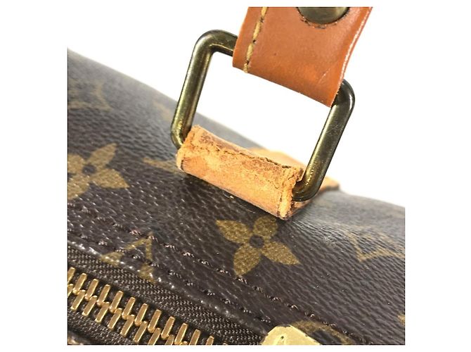 Borsa Louis Vuitton Monogram Keepall Bandoulière 55 Marrone - vista 10