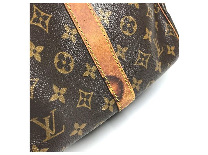 Borsa Louis Vuitton Monogram Keepall Bandoulière 55 Marrone - vista 13