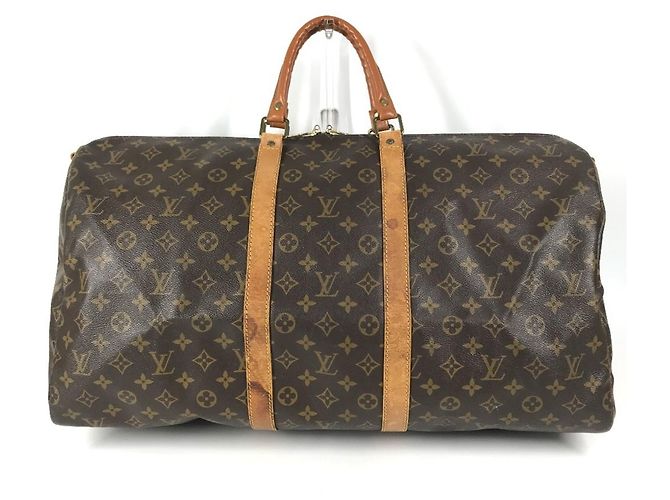 Borsa Louis Vuitton Monogram Keepall Bandoulière 55 Marrone - vista 2