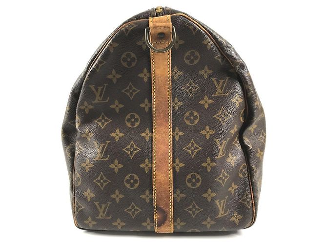Borsa Louis Vuitton Monogram Keepall Bandoulière 55 Marrone - vista 4