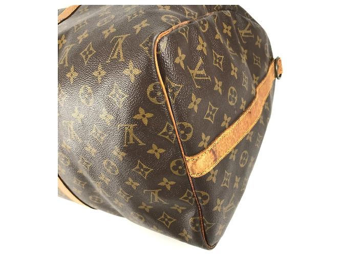 Borsa Louis Vuitton Monogram Keepall Bandoulière 55 Marrone - vista 6