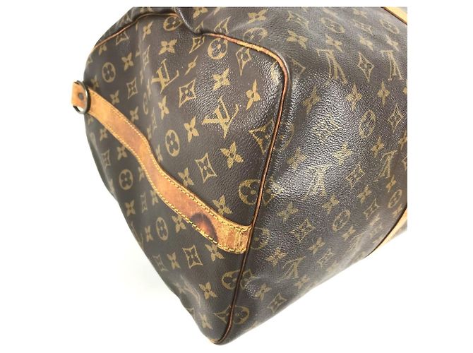 Borsa Louis Vuitton Monogram Keepall Bandoulière 55 Marrone - vista 7