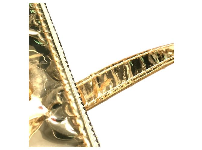 Borsa Louis Vuitton Monogram Miroir Bellevue GM D'oro - vista 11