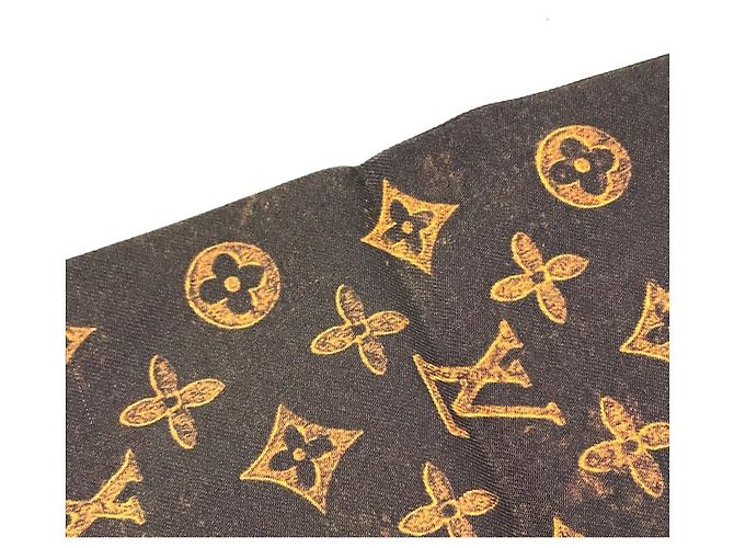 Lenço de seda Louis Vuitton Catgram Marrom - vista 10