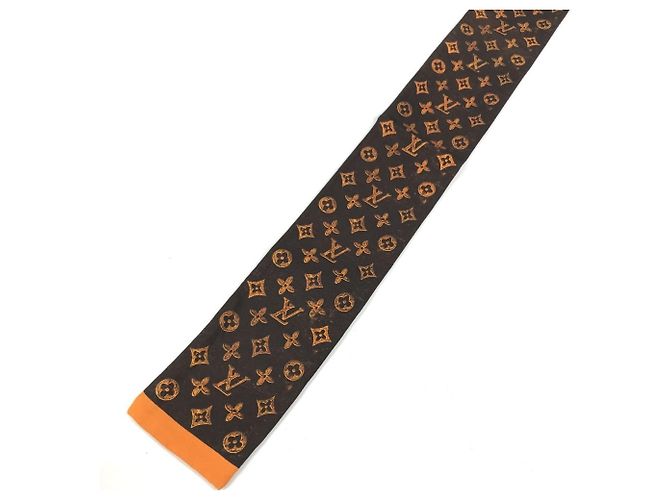 Lenço de seda Louis Vuitton Catgram Marrom - vista 7