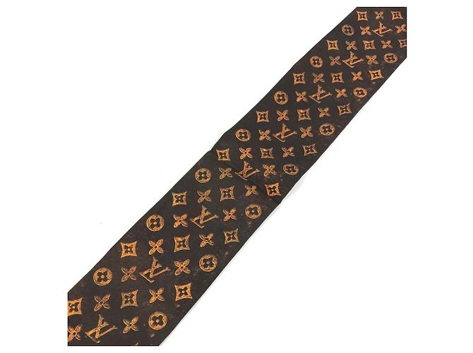 Lenço de seda Louis Vuitton Catgram Marrom - vista 8