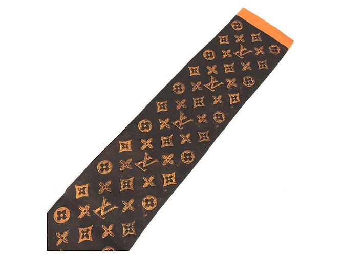 Lenço de seda Louis Vuitton Catgram Marrom - vista 9