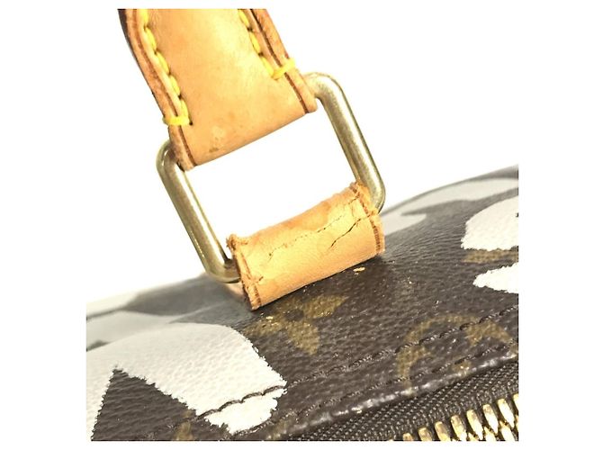 Sac Boston Louis Vuitton Monogram Graffiti Keepall 50 Marron Blanc - vue 13