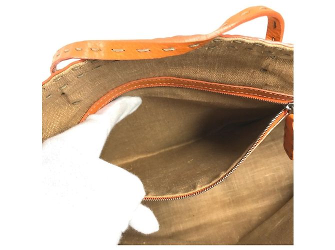 FENDI Selleria Strandtasche Beige Orange - Ansicht 14