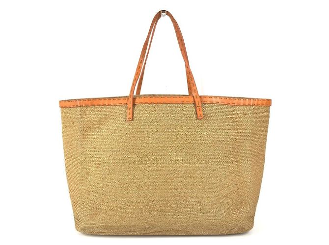 FENDI Selleria Strandtasche Beige Orange - Ansicht 2