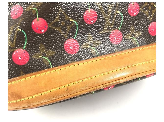 Bucket Borsa Secchiello Louis Vuitton Monogram Cherry PM Marrone Rosso Monogramma - vista 11