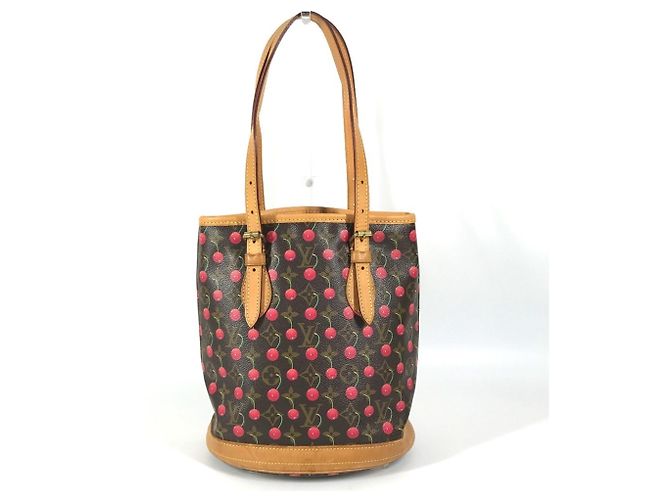 Bucket Borsa Secchiello Louis Vuitton Monogram Cherry PM Marrone Rosso Monogramma - vista 2
