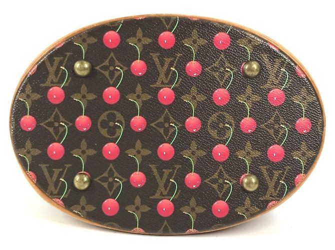Bucket Borsa Secchiello Louis Vuitton Monogram Cherry PM Marrone Rosso Monogramma - vista 5