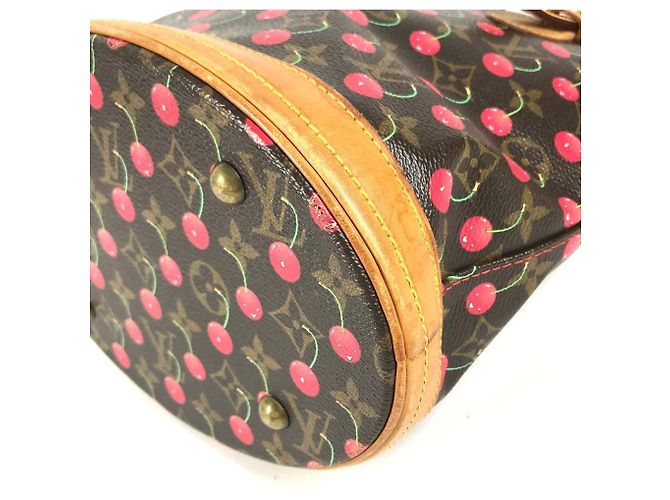 Bucket Borsa Secchiello Louis Vuitton Monogram Cherry PM Marrone Rosso Monogramma - vista 6