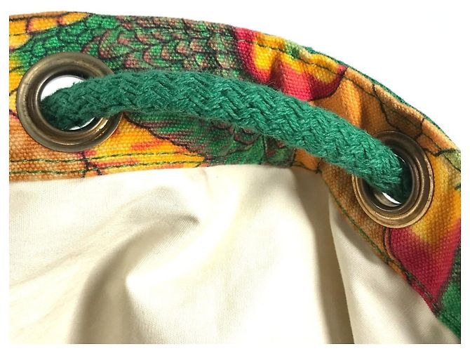 Hermès Bolsa de Ombro Hermes Vintage com Padrão de Pássaros Verde Amarelo - vista 13