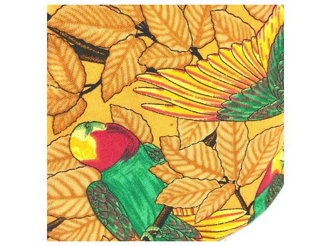 Hermès Bolsa de Ombro Hermes Vintage com Padrão de Pássaros Verde Amarelo - vista 14