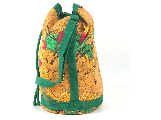 Hermès Bolsa de Ombro Hermes Vintage com Padrão de Pássaros Verde Amarelo - vista 3