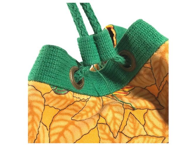 Hermès Bolsa de Ombro Hermes Vintage com Padrão de Pássaros Verde Amarelo - vista 8