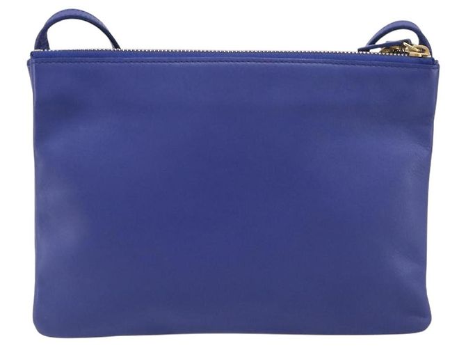 Céline Celine Trio Leather Small Blu - vista 2