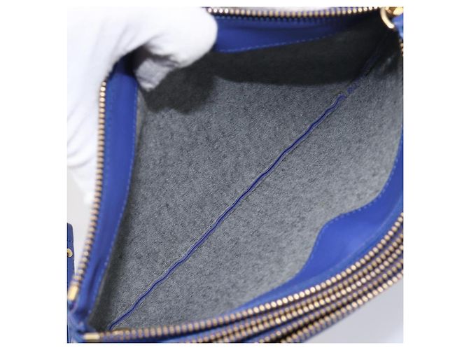 Céline Celine Trio Leather Small Blu - vista 5