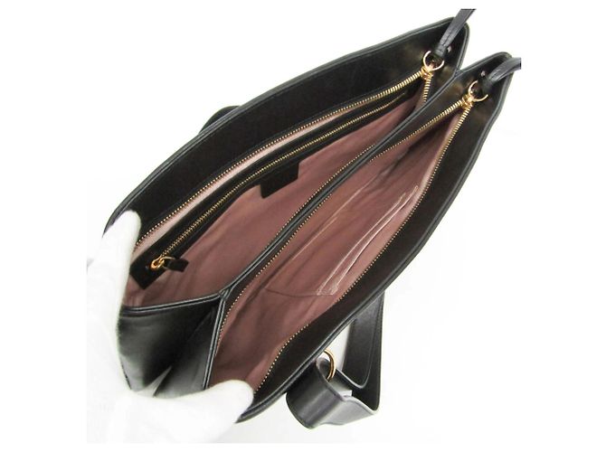 Gucci Arli Top Handle Leather Large Nero - vista 3
