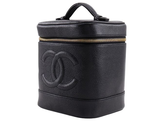 Necessaire Chanel Vintage Timeless Caviar Tall Nero - vista 2