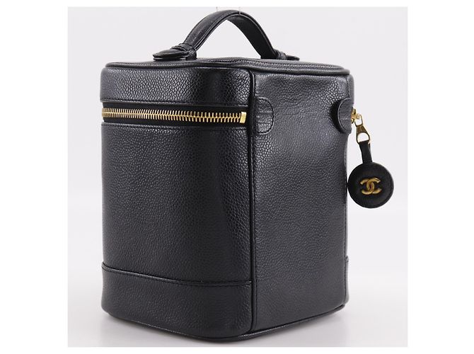 Necessaire Chanel Vintage Timeless Caviar Tall Nero - vista 3